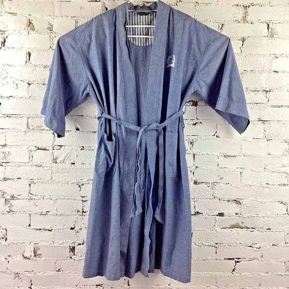 Dior Other - Christian Dior Monsieur Bathrobe Men's One Size Long Blue Denim Lightweight